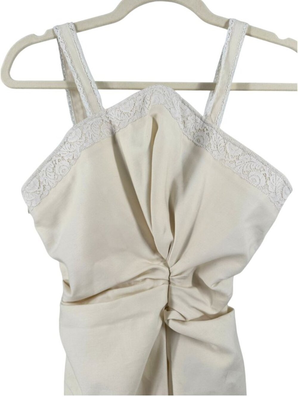 NWT Jacquemus La Robe Rose Mini Dress Ecru Lace Trim Twist SS17 Runway FR 34 - Picture 7 of 16